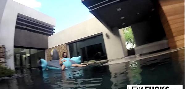  Leya and Lynn have a lesbian romp in a pool